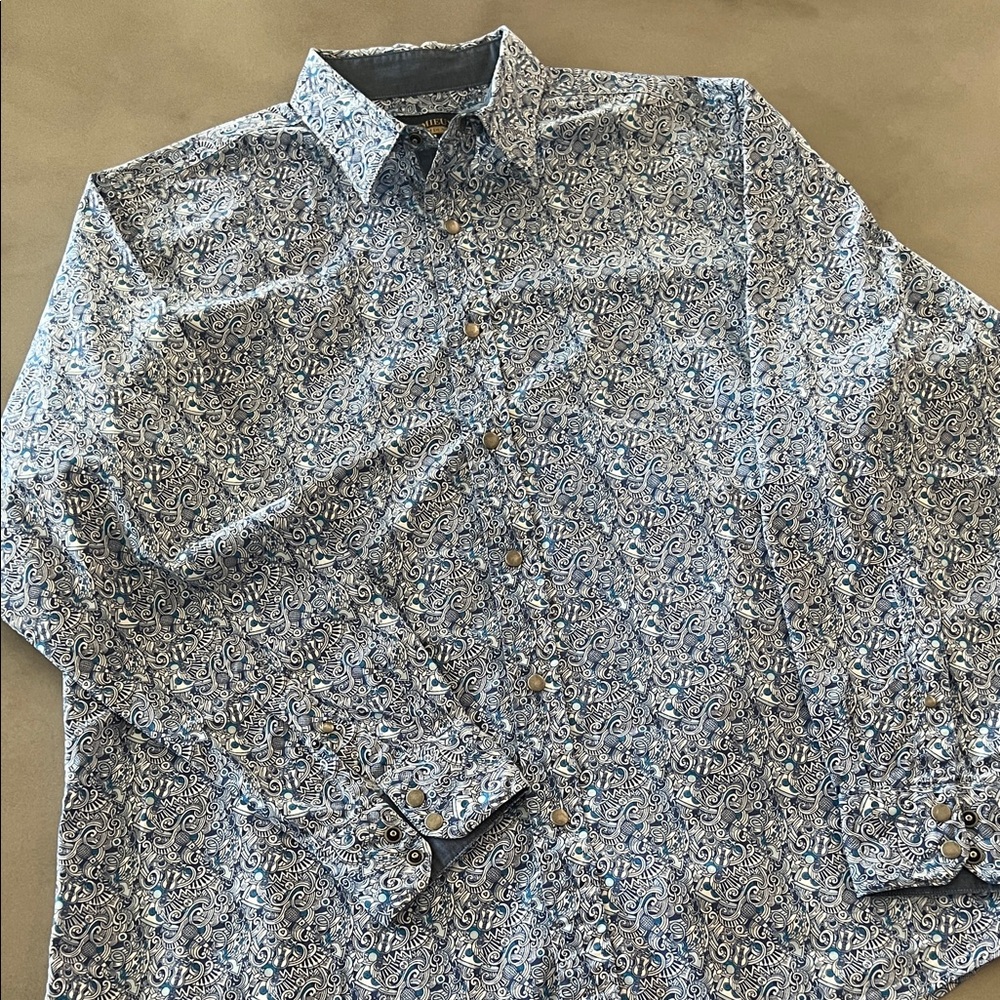 Daniel Cremieux Blue Paisley Button Down Shirt